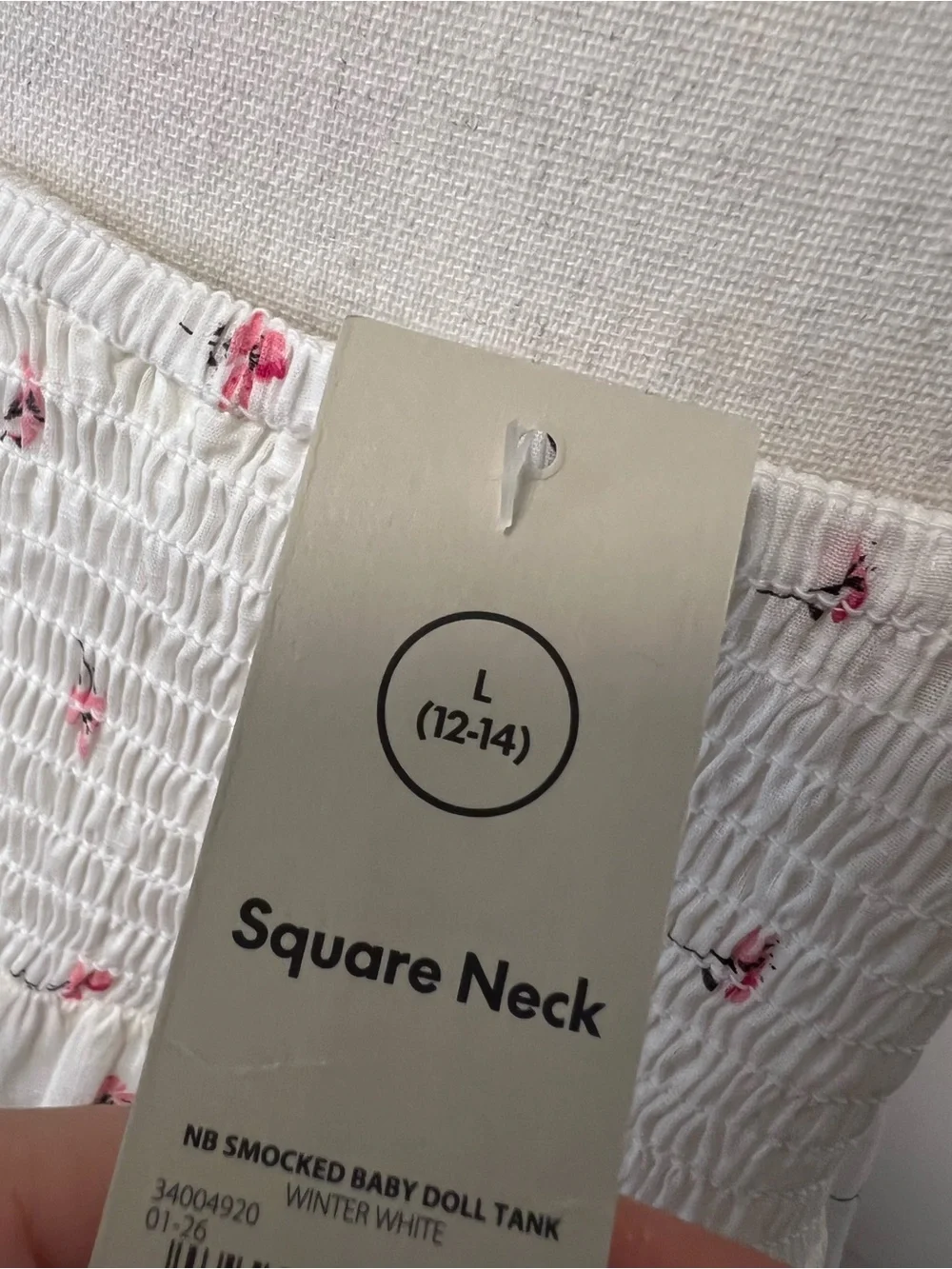 No Boundaries White Cami with Pink Floral Accent - Picture 5 of 9